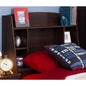 Twin size Bookcase Storage Headboard in Espresso Wood Finish - - Bedroom > Headboards