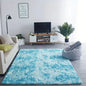 Blue Fluffy Shaggy Area Rug - Kia Day Design