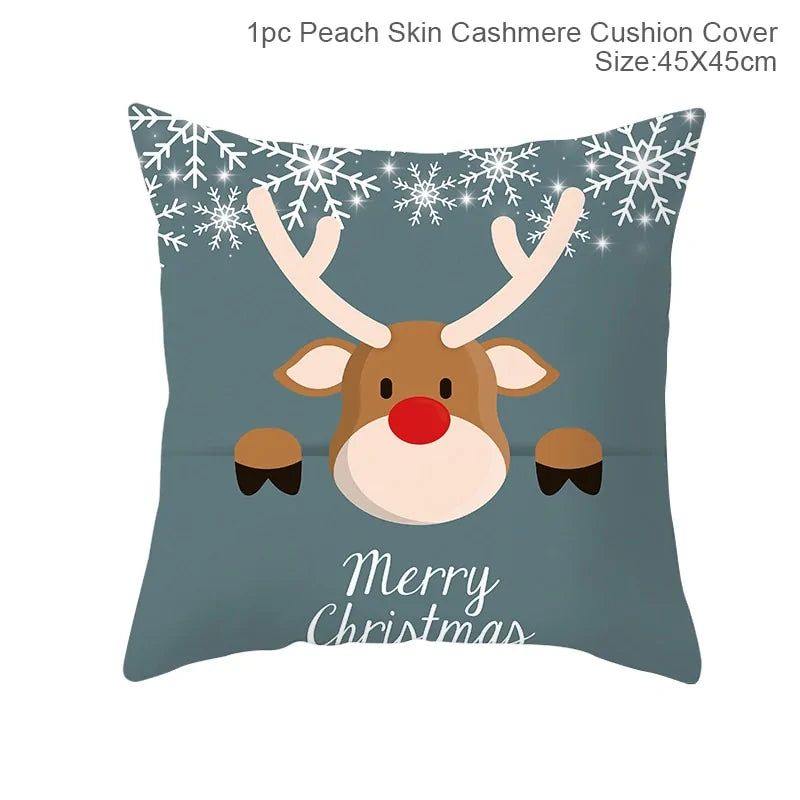 Cartoon Christmas Pillow Cover Kia Day Design