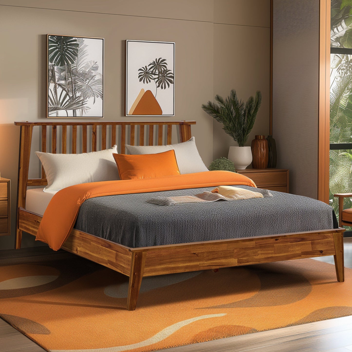 Kaylin Solid Wood Bed Frame - - Bed Frame