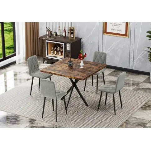 Mid Century Modern Square Dining Table - Kia Day Design