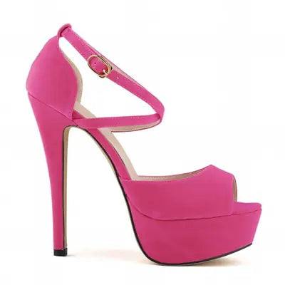 High Heel Nightclub Sandals - Rose red 35 - heels