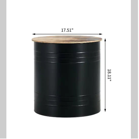 Metal Accent Table with Wood Top Set Of 2 - Kia Day Design
