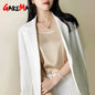 Women's Sleeveless Satin Blouse - Kia Day Design