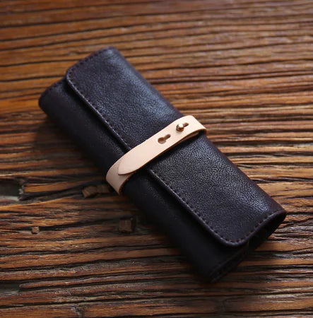 Handmade Genuine Leather Roll Pencil Case