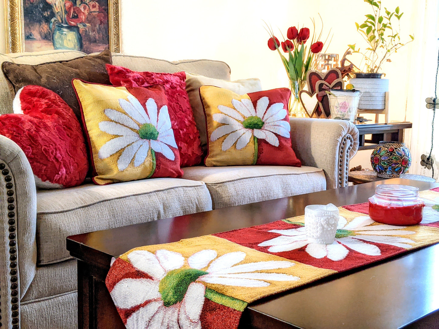 Tache Floral Loves Me Not Daisy Tapestry Throw Pillow Cover (9046) - - Pillow Cover
