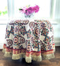 Tache Elegant Ivory Colorful Ornate Paisley Woven Tapestry Tablecloth (18193) - - Tablecloth