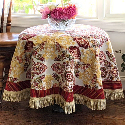 Tache Elegant Burgundy Ornate Paisley Woven Tapestry Tablecloth (18194) - - Tablecloth