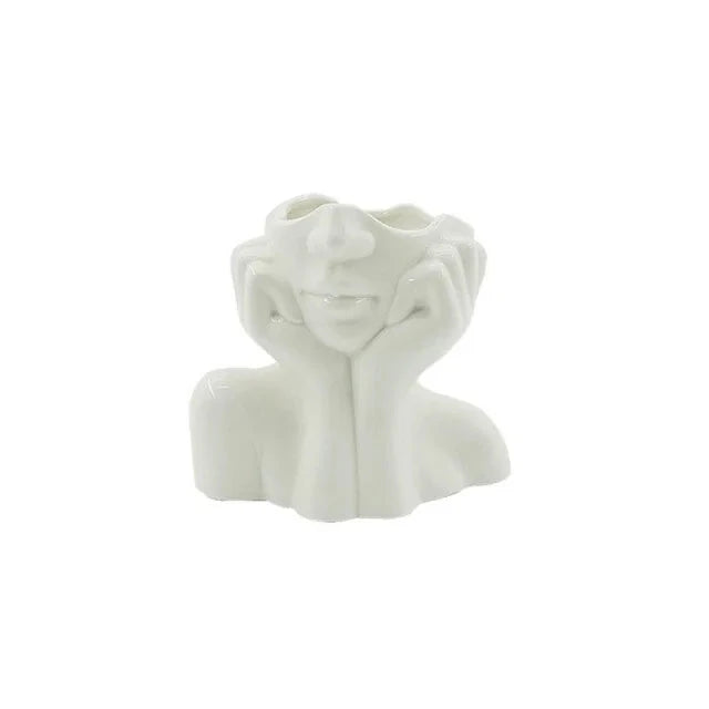 Nordic Ceramic Vase - WHITE WHITE - vase