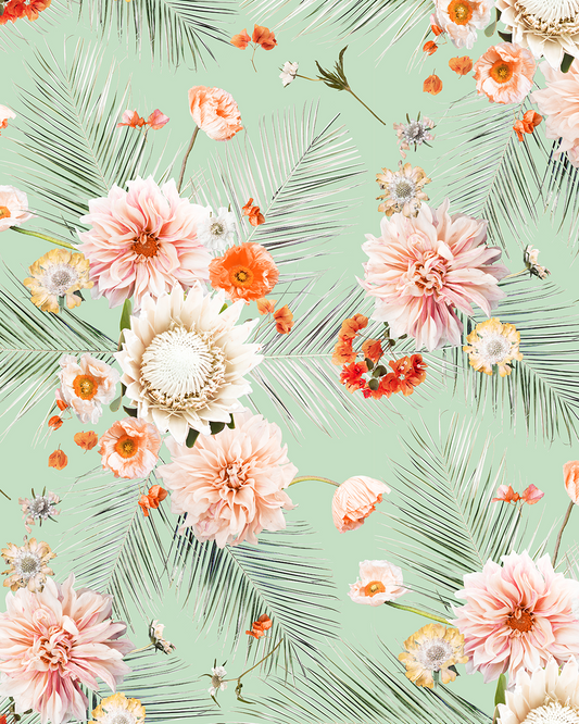 Palm Springs Wallpaper Mint - LUXE Peel & Stick - Wallpaper
