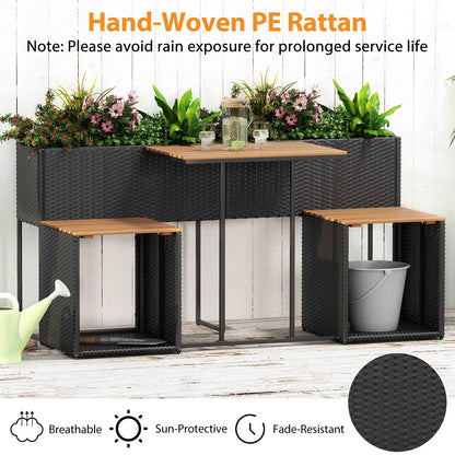 Patio Furniture Set with Raised Garden Bed for Porch and Yard- DirectDeals- {{Product type}}