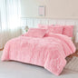 Full Size 3 Piece Plush Pink Comforter Sets - Kia Day Design
