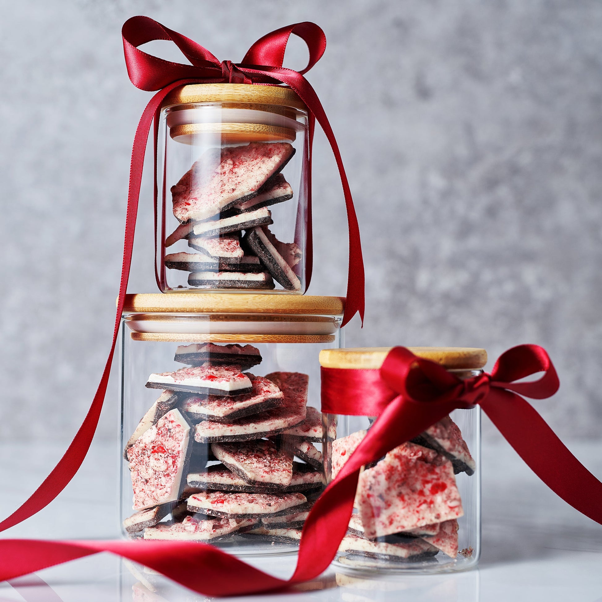 Chocolate Peppermint Bark, Giftable Food Set of 3 - - food