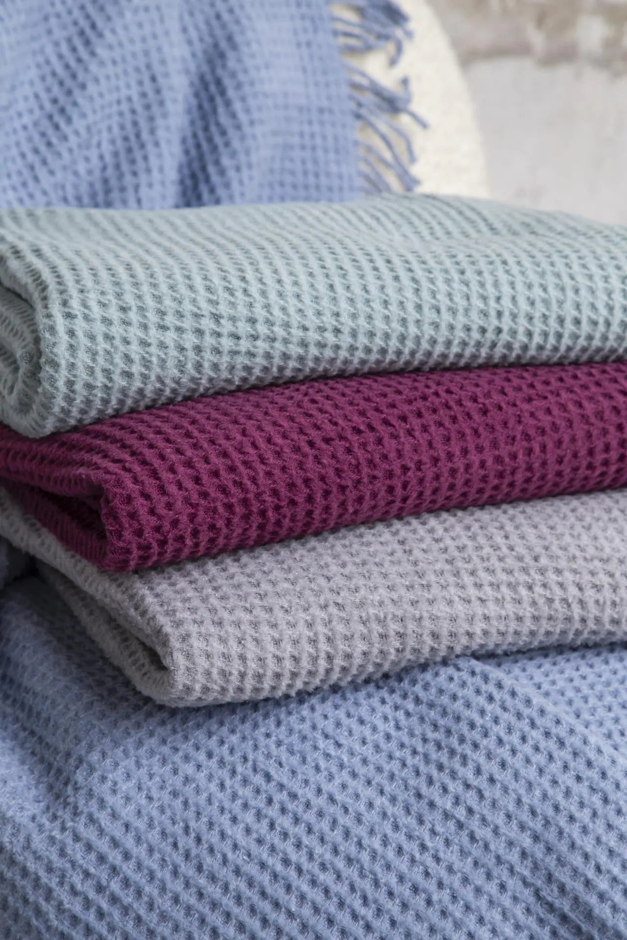 Aksu Brighton Collection Waffle Tv Blanket 130X170 Light Blue Kia Day Design