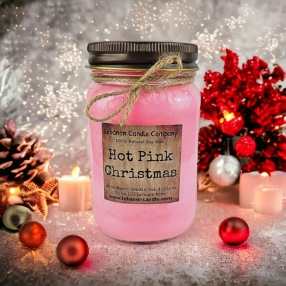 Hot Pink Christmas Candle - - Candles & Melts