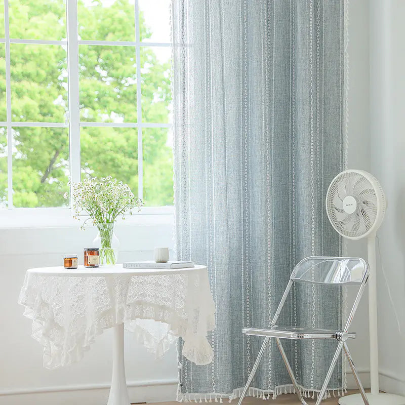 Faux Cotton Linen Semi-Blackout Curtains Kia Day Design