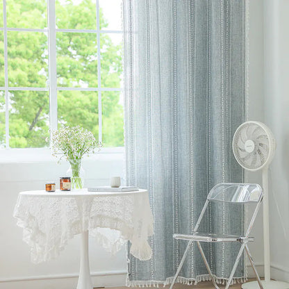 Faux Cotton Linen Semi-Blackout Curtains Kia Day Design