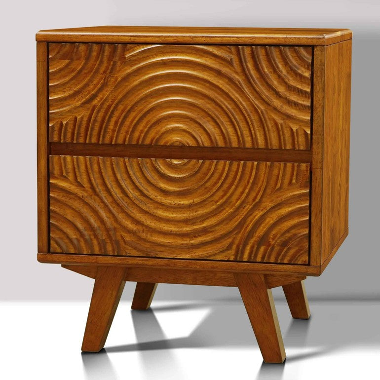Harmony Solid Wood Nightstand - Caramel - Nightstand
