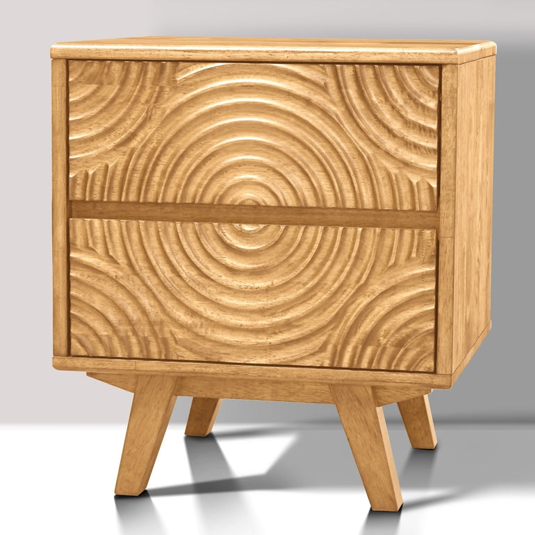 Harmony Solid Wood Nightstand - Natural Oak - Nightstand