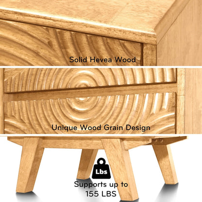 Harmony Solid Wood Nightstand - - Nightstand