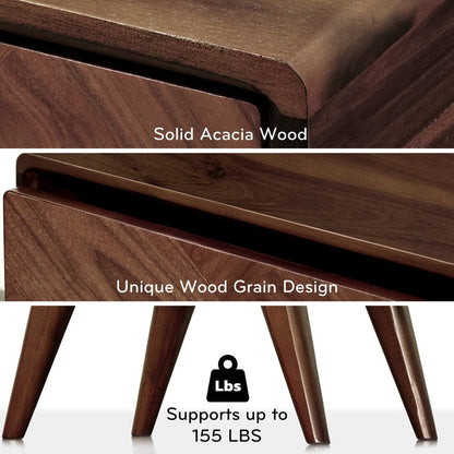 Laden Handcrafted Solid Wood Nightstand - - Nightstand