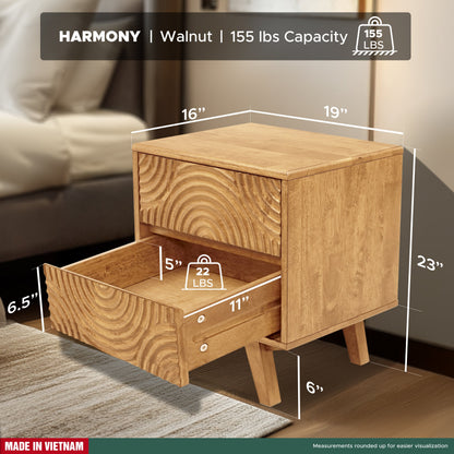 Harmony Solid Wood Nightstand - - Nightstand