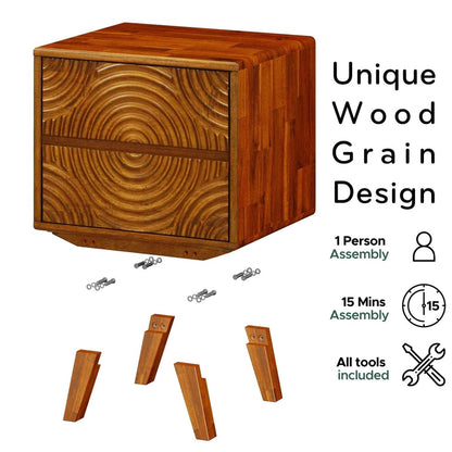 Harmony Solid Wood Nightstand - - Nightstand