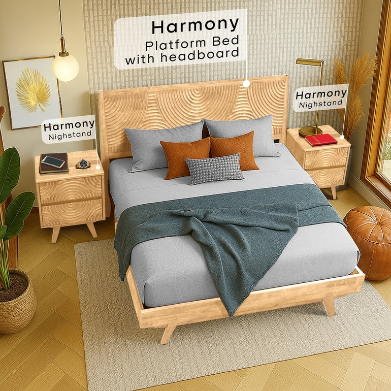Harmony Solid Wood Nightstand - - Nightstand