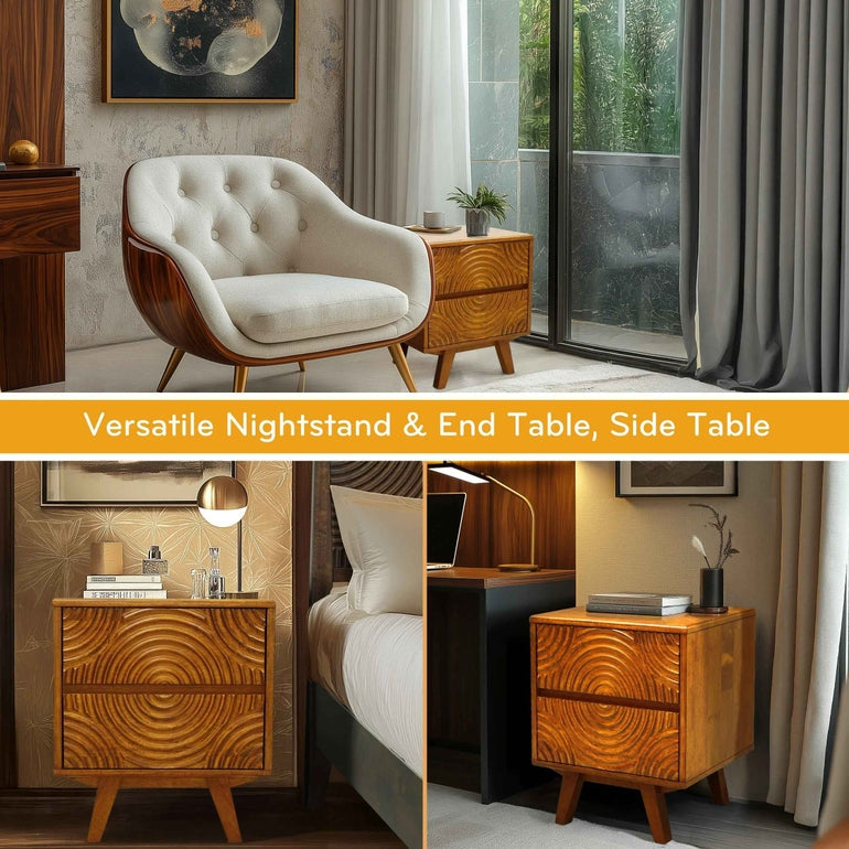 Harmony Solid Wood Nightstand - - Nightstand