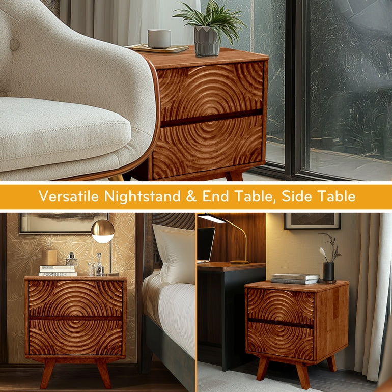 Harmony Solid Wood Nightstand - - Nightstand