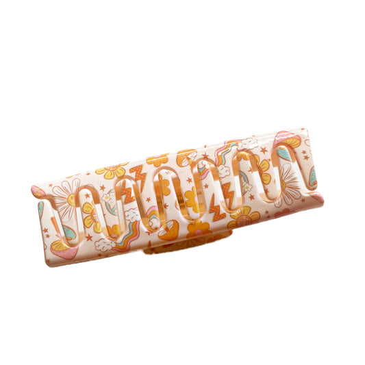 Bright Hippie Claw Clip - - Snap Clip
