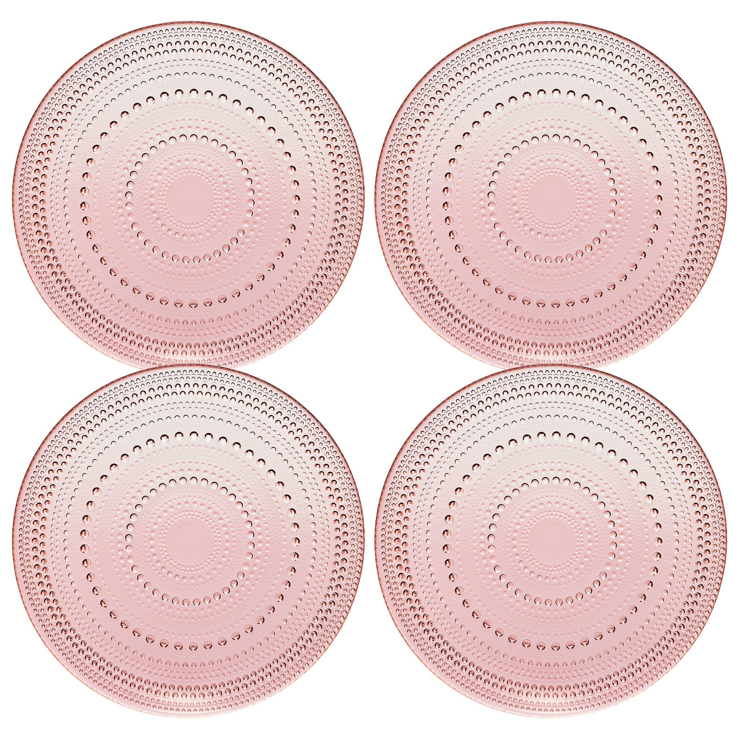 Blush Glass Plate, Set of 4 - - Plate