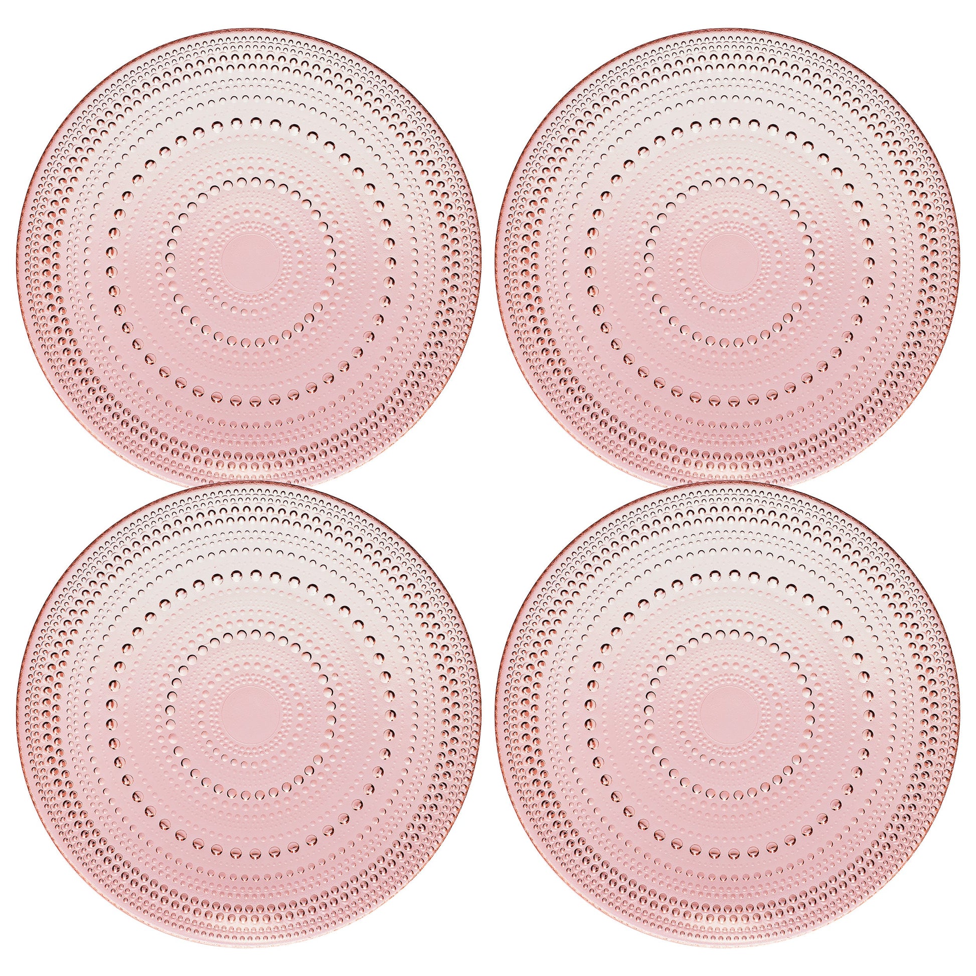 Blush Glass Plate, Set of 4 - - Plate