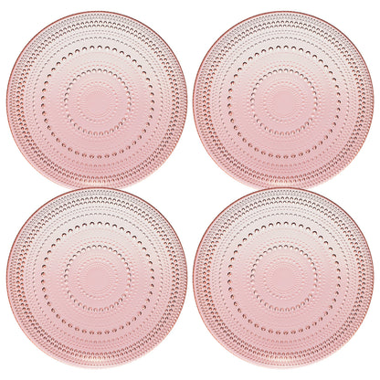Blush Glass Plate, Set of 4 - - Plate