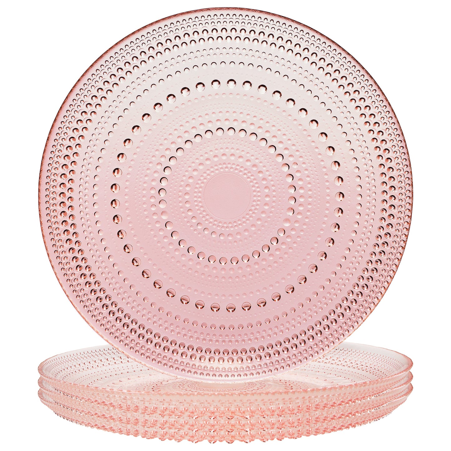 Blush Glass Plate, Set of 4 - - Plate
