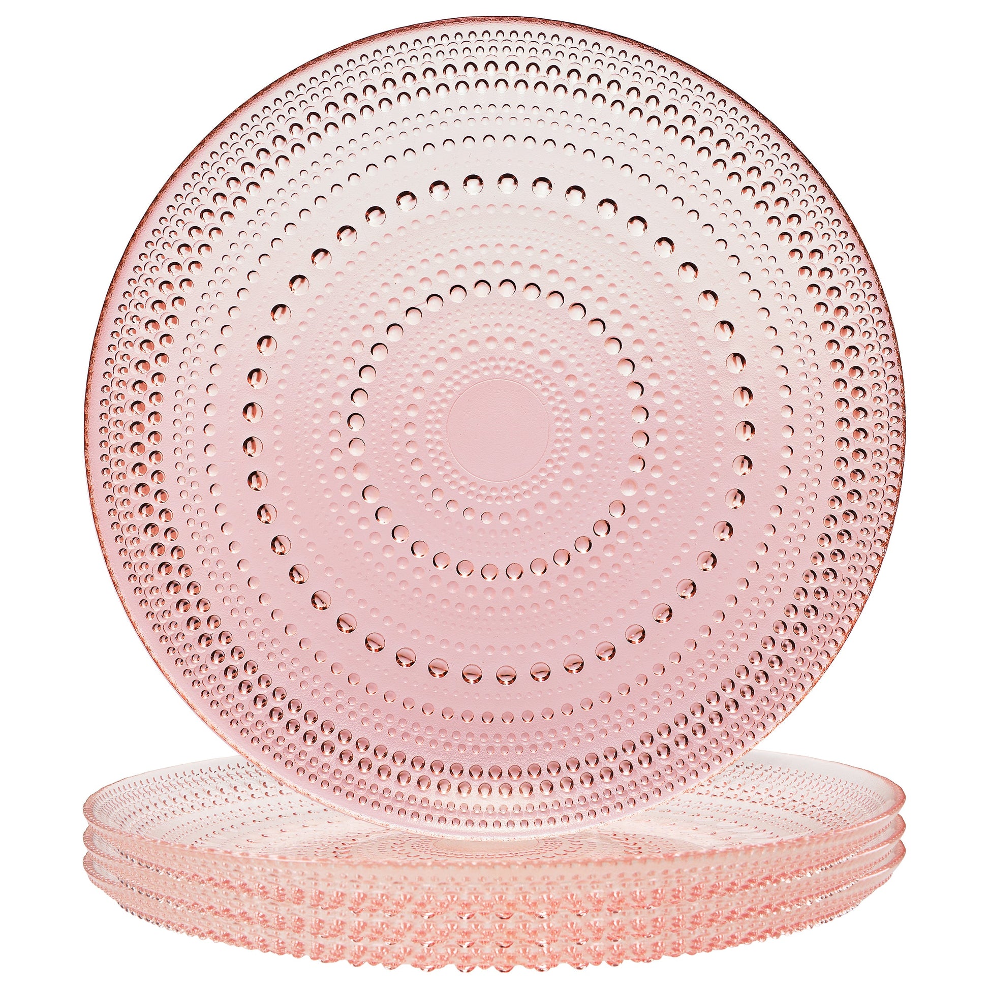 Blush Glass Plate, Set of 4 - - Plate