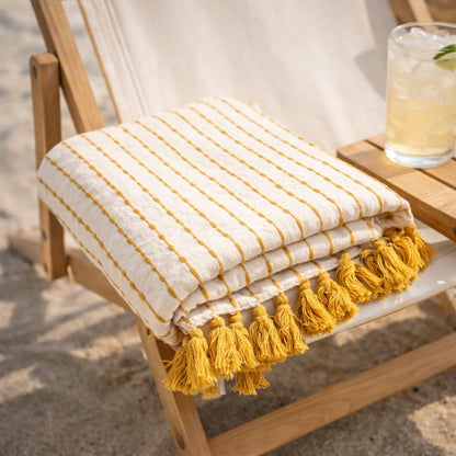 Pompom Beach Towel - - Towel