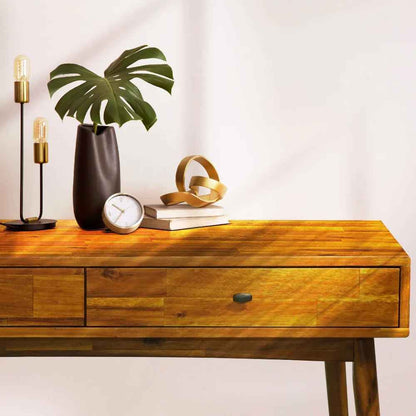 Acacia Lagom 48" Solid Wood Work Desk with Drawers for Functional Home Office - - Table