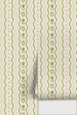 Posy Lane Stripe Wallpaper, beige and green- Samantha Santana Creative- {{Product type}}