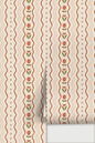 Posy Lane Stripe Wallpaper, beige and poppy red- Samantha Santana Creative- {{Product type}}