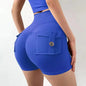 Women-s High-Waist Sport Shorts Light Blue Extra Large