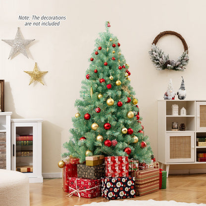 Pre-Lit Tinsel Christmas Tree Artificial Xmas Tree Home Office Party Seasonal Holiday Decoration - -