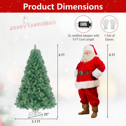 Pre-Lit Tinsel Christmas Tree Artificial Xmas Tree Home Office Party Seasonal Holiday Decoration - -