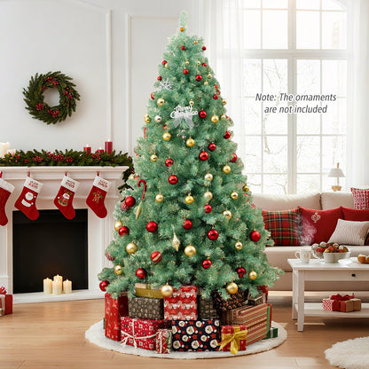 Pre-Lit Tinsel Christmas Tree Artificial Xmas Tree Home Office Party Seasonal Holiday Decoration - -