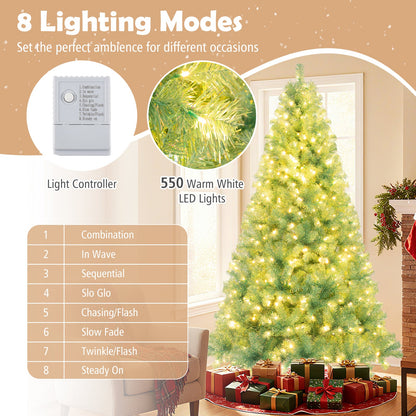 Pre-Lit Tinsel Christmas Tree Artificial Xmas Tree Home Office Party Seasonal Holiday Decoration - -