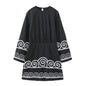 EMMA Summer Dress with Patterns and Embroidered Back - XS - dress