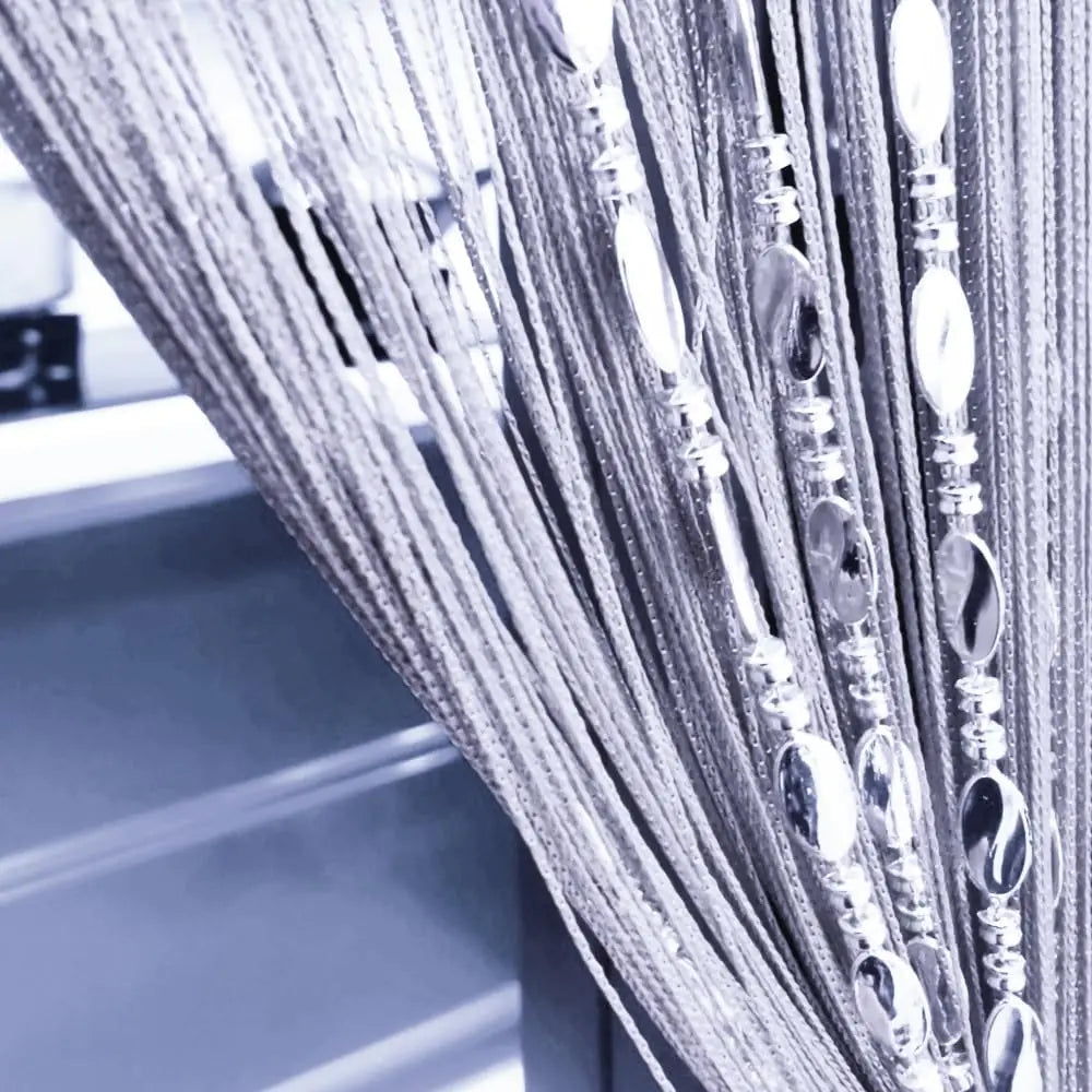 Split Decorative Beaded Fringe Tassel Window Curtain - Kia Day Design