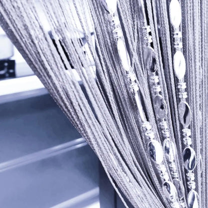 Split Decorative Beaded Fringe Tassel Window Curtain - Kia Day Design