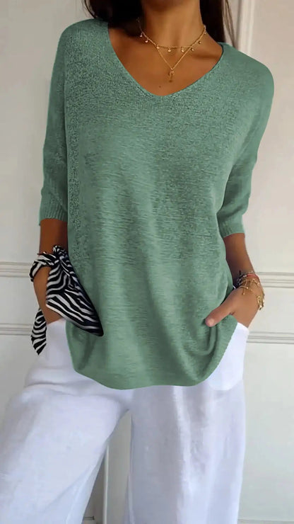 Ladies V-Neck Top - Kia Day Design