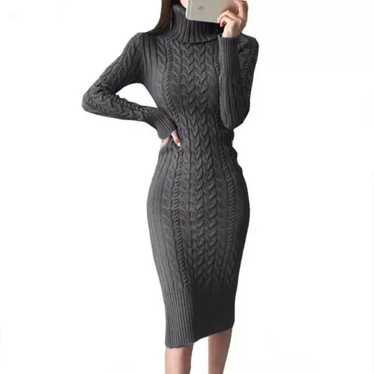 Slim Fit Wrap Knitted Dress - Kia Day Design